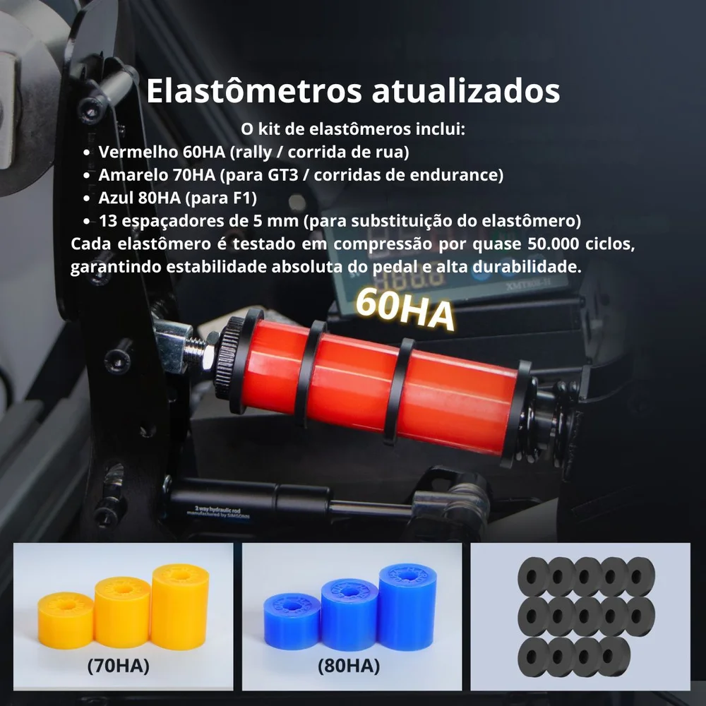 Pedal PC Simsonn PRO PLUS-P2-B Preto (Acelerador Freio) Pedal Load Cell Volante PC Cockpit Simulador Pedal PC Simsonn PRO PLUS-P2-B Preto (Acelerador Freio) Pedal Load Cell Volante PC Cockpit Simulador