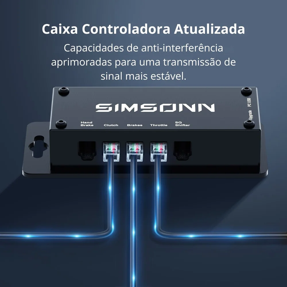 Pedal PC Simsonn PRO PLUS-P2-B Preto (Acelerador Freio) Pedal Load Cell Volante PC Cockpit Simulador Pedal PC Simsonn PRO PLUS-P2-B Preto (Acelerador Freio) Pedal Load Cell Volante PC Cockpit Simulador
