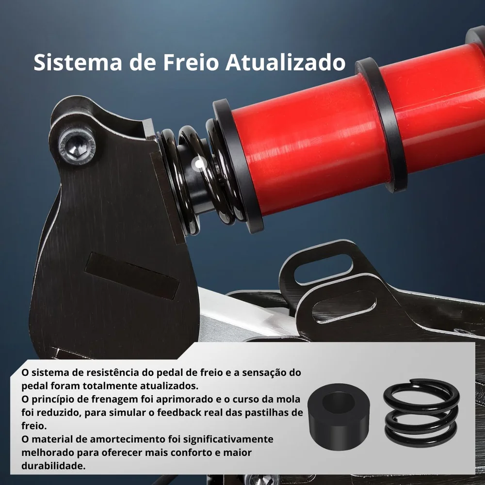 Pedal PC Simsonn PRO PLUS-P2-B Preto (Acelerador Freio) Pedal Load Cell Volante PC Cockpit Simulador Pedal PC Simsonn PRO PLUS-P2-B Preto (Acelerador Freio) Pedal Load Cell Volante PC Cockpit Simulador