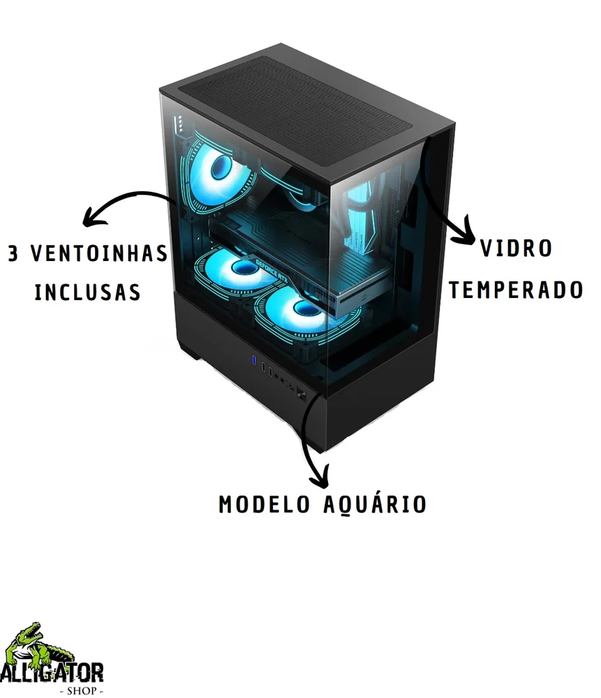 Computador Cpu PC Gamer Intel Core i5 3.6ghz Memoria Ram 16gb SSD 500gb - view 2
