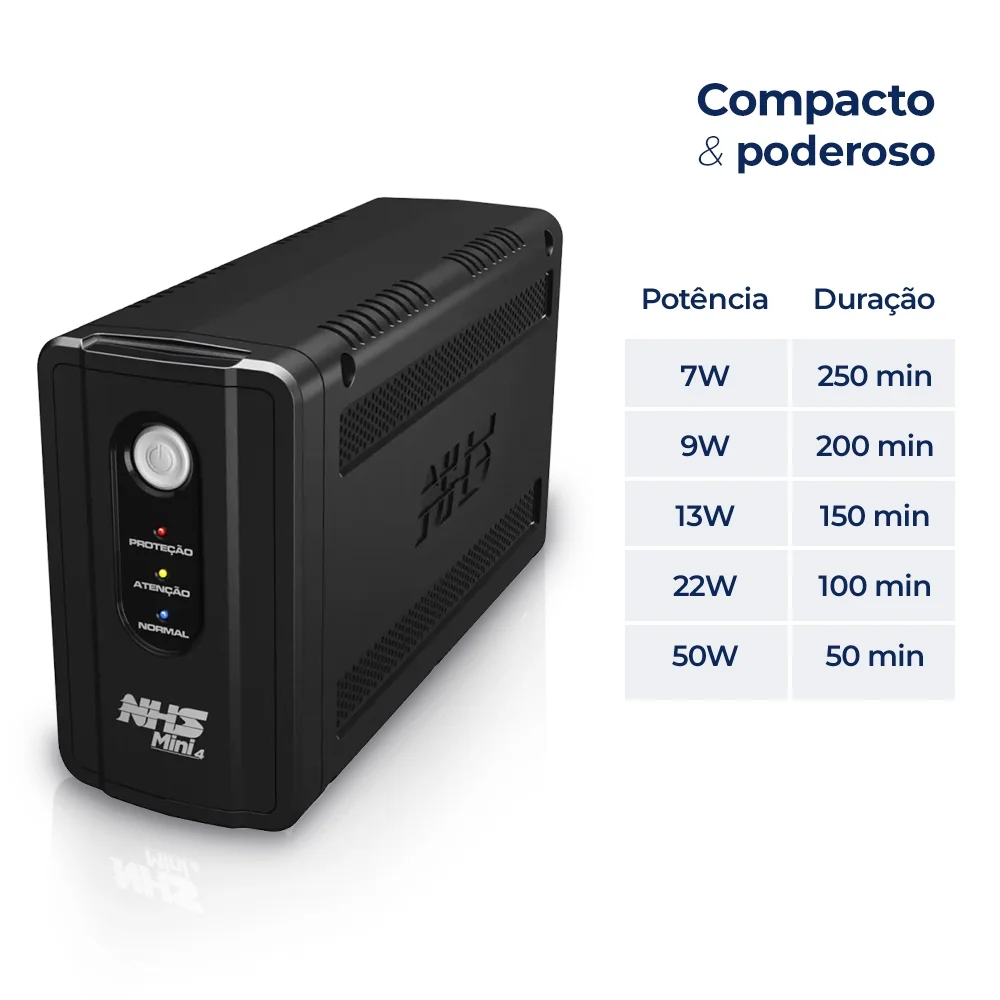 Nobreak Nhs Mini 4 90.a1.006100 Entrada Bivolt Saída 120v (600va/b.7ah)
