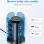 Extensão Tomada De Torre 9tomadas 4usb 2type-c Coibeu Preto