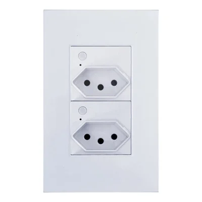 Tomada Dupla 10a Inteligente Com Botão Manual Compátivel Com Alexa E Google Home