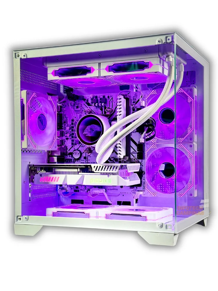 PC Gamer Aquario Branco | Ryzen 5 5500 | RTX 3050 6gb | 16gb Ram | SSD 1TB | Water Cooler 240mm | Win11 Pro - view 2