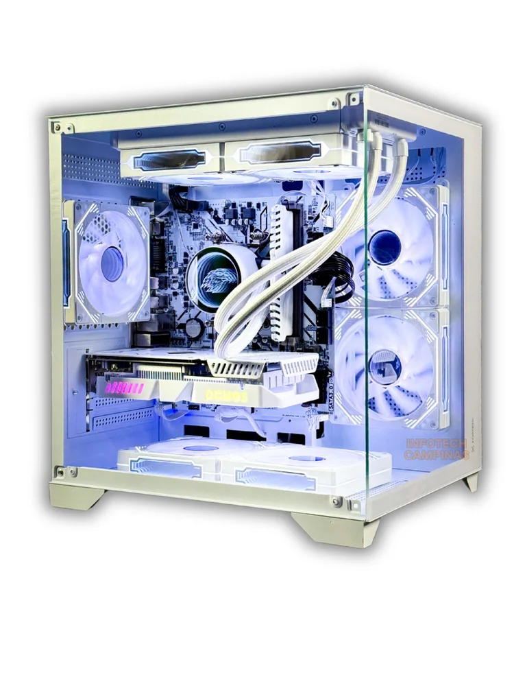 PC Gamer Aquario Branco | Ryzen 5 5500 | RTX 3050 6gb | 16gb Ram | SSD 1TB | Water Cooler 240mm | Win11 Pro - view 3