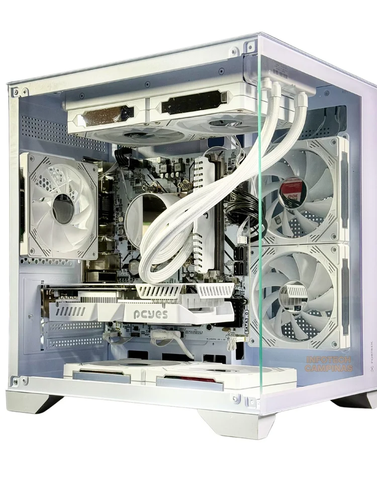 PC Gamer Aquario Branco | Ryzen 5 5500 | RTX 3050 6gb | 16gb Ram | SSD 1TB | Water Cooler 240mm | Win11 Pro - view 4
