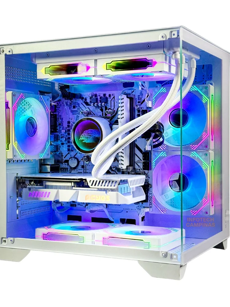 PC Gamer Aquario Branco | Ryzen 5 5500 | RTX 3050 6gb | 16gb Ram | SSD 1TB | Water Cooler 240mm | Win11 Pro - view 5