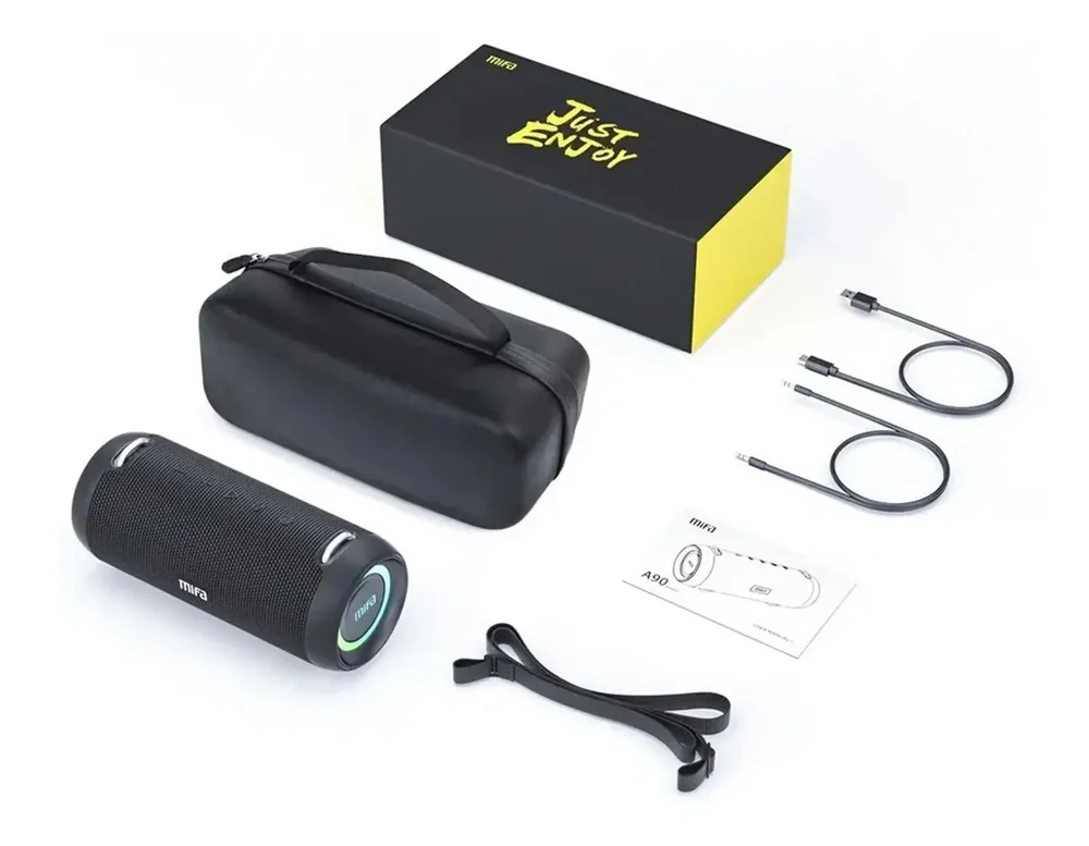 Caixa De Som Bluetooth Com LED De 60w Rms Tws Ipx8 Mifa A90.