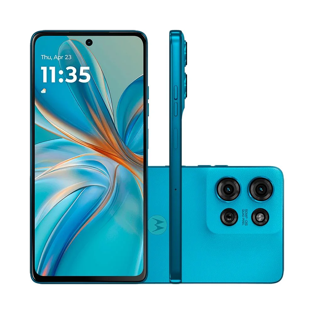 Celular Smartphone Motorola Moto G75 5g 256gb 8GB Ram, Camera 50mp, Boost, Moto Ai, Ultra Resistência Militar + Nf Cor: Azul.