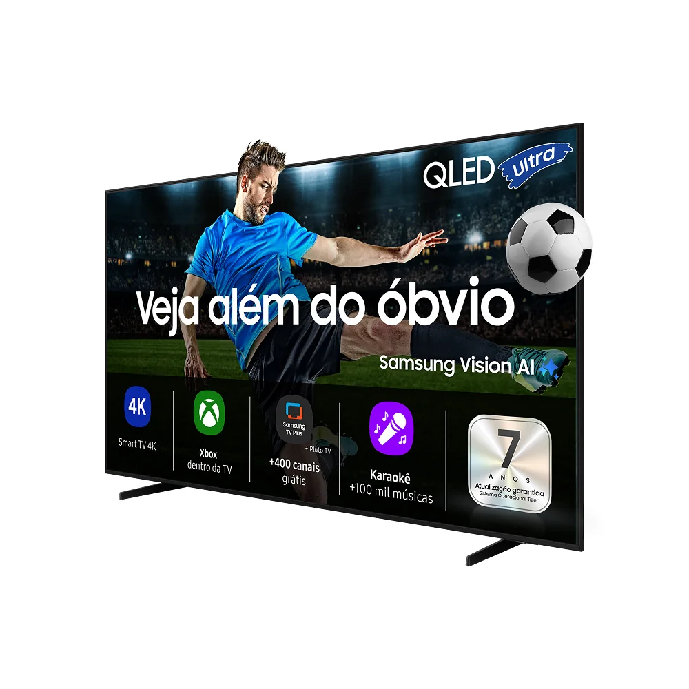 Samsung Vision AI TV 55" QLED Ultra 4K Q7F 2025, Pontos Quânticos, Processador com AI, Art Store, Alexa