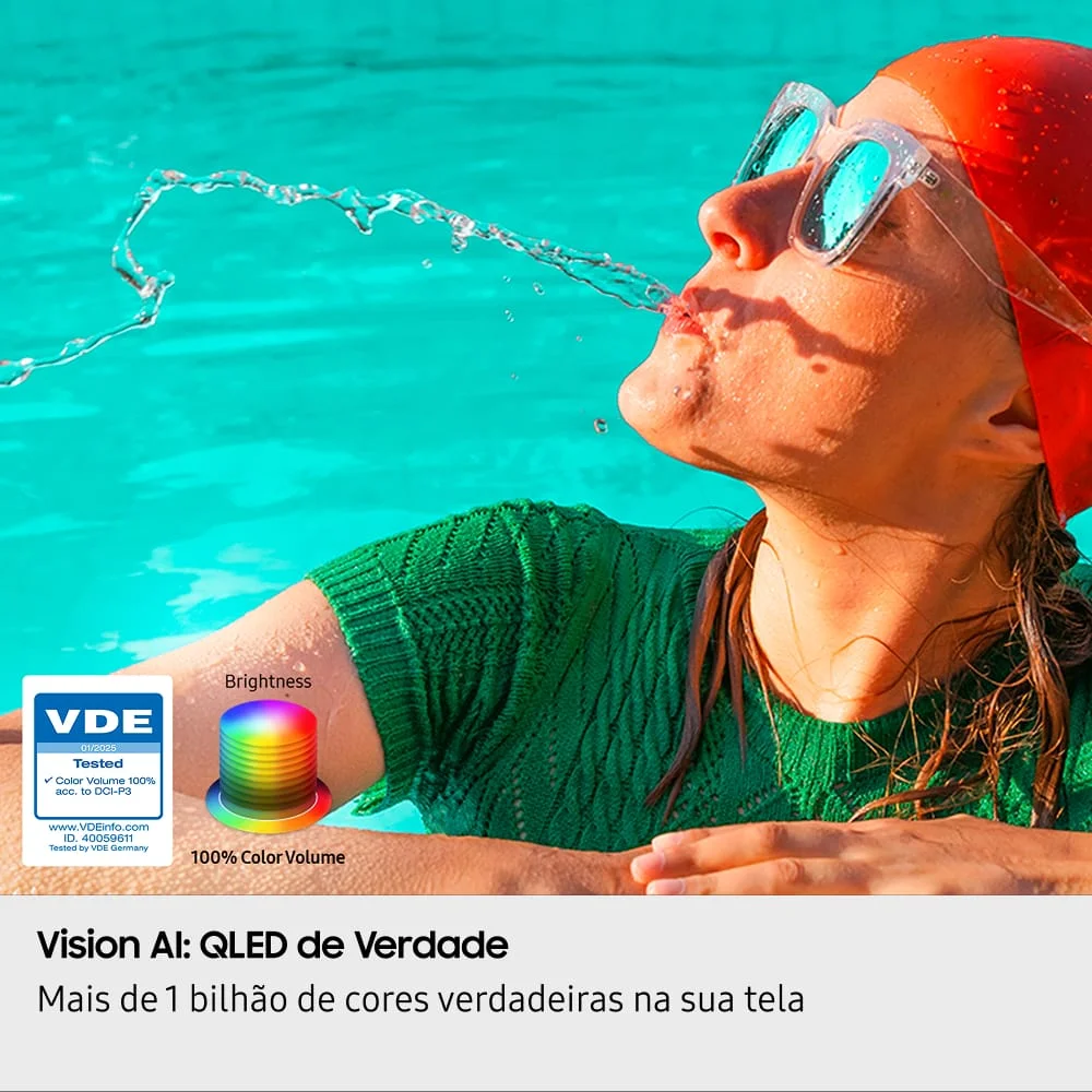 Samsung Vision AI TV 55" QLED Ultra 4K Q7F 2025, Pontos Quânticos, Processador com AI, Art Store, Alexa