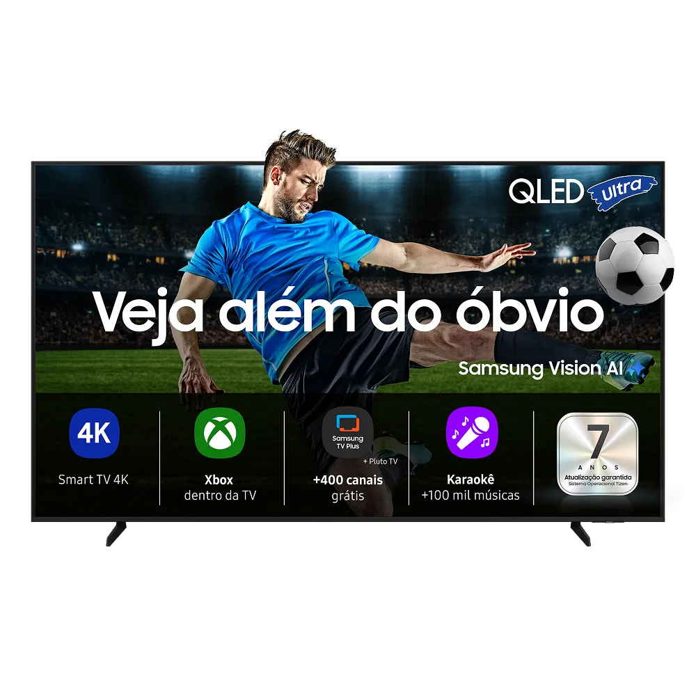 Samsung Vision AI TV 55" QLED Ultra 4K Q7F 2025, Pontos Quânticos, Processador com AI, Art Store, Alexa Samsung Vision AI TV 55" QLED Ultra 4K Q7F 2025, Pontos Quânticos, Processador com AI, Art Store, Alexa