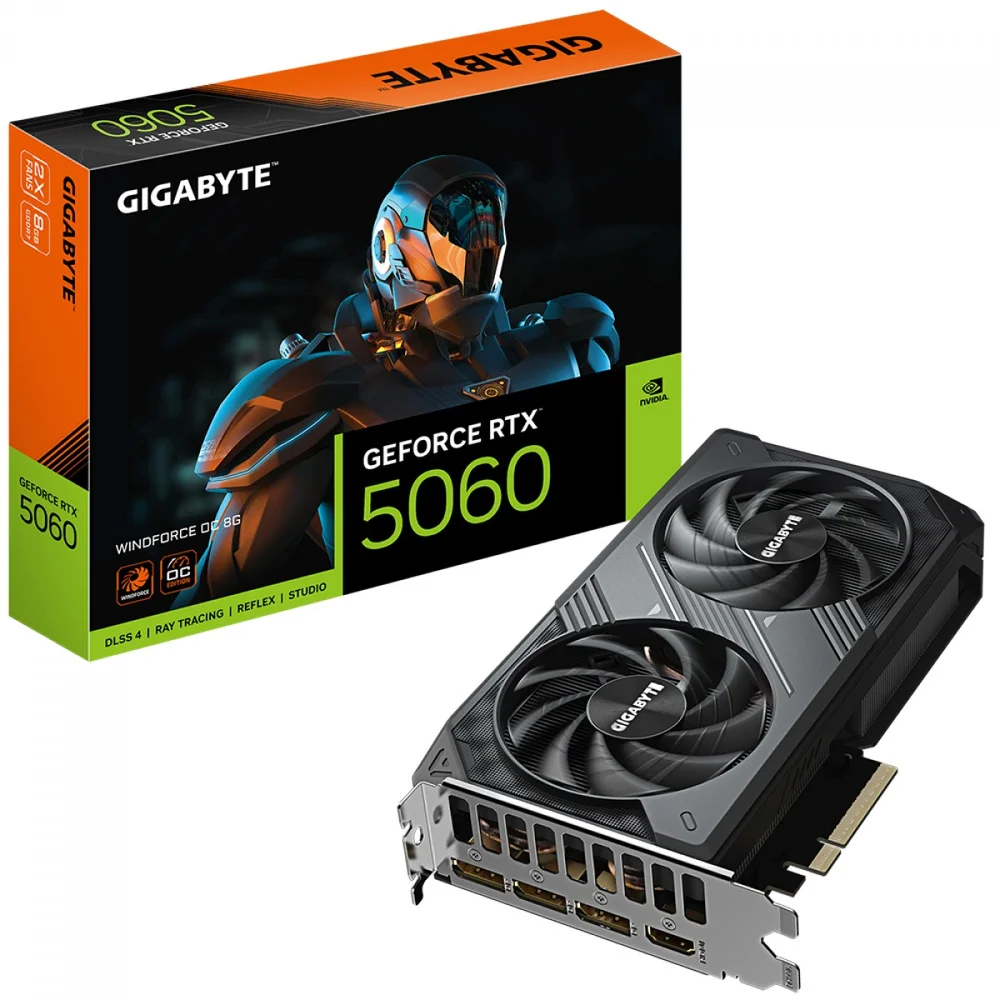 Placa De Vídeo RTX 5060 Windforce Oc Nvidia Gigabyte, 8GB, GDDR7, 128 Bits – 9vn5060wo-00-G10 Placa De Vídeo RTX 5060 Windforce Oc Nvidia Gigabyte, 8GB, GDDR7, 128 Bits – 9vn5060wo-00-G10