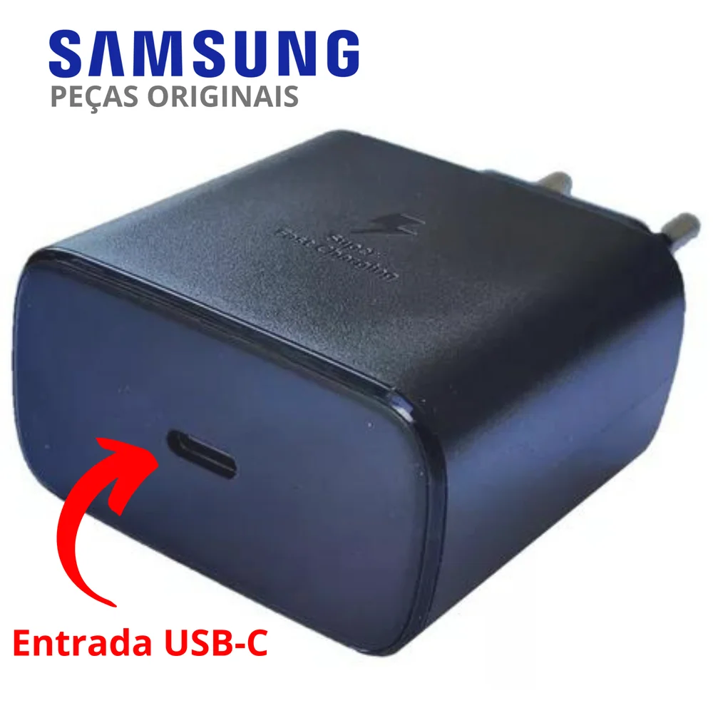 Carregador Samsung Galaxy Book2 45w Super Rapido S24 A56 S25 S25Ultra S23 A36