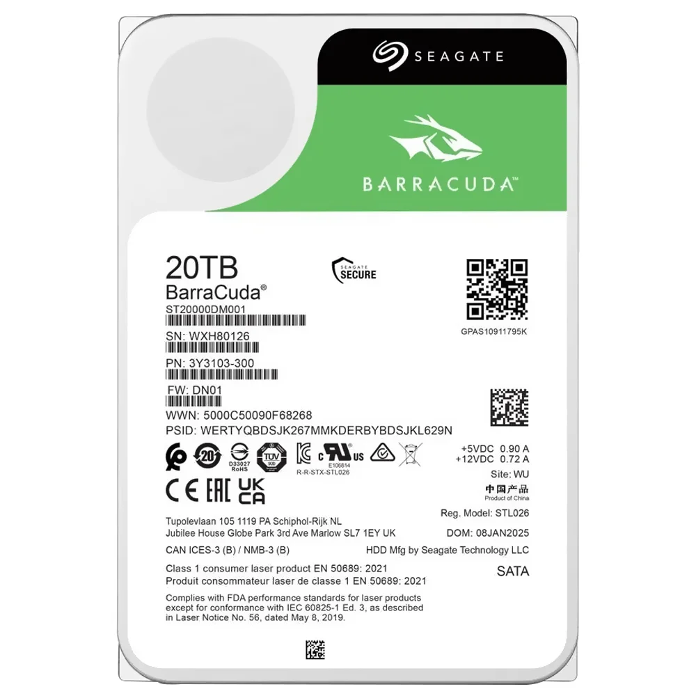 内蔵型ハードディスクドライブ Seagate Barracuda ST20000DM001 Produtos com até 15 OFF no PIX KaBuM