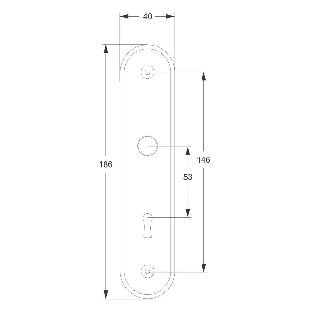 Fechadura Interna 814/33 Espelho Preto Fosco 40mm Stam