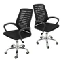 2x Cadeira De Escritório Mesh Ergonômica Bestchair Home Office - Preta - Kit