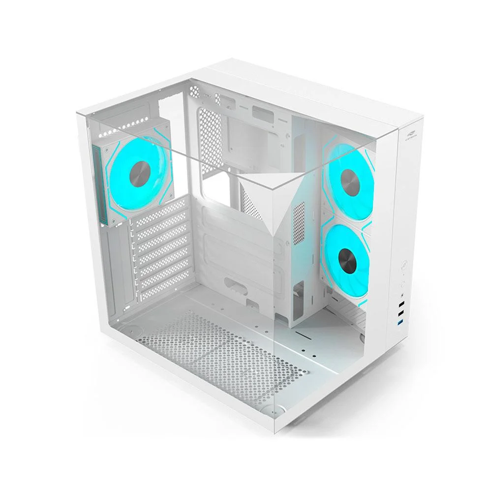 Gabinete Gamer C3tech Aquarius Mt-g950wh Sem Fonte Branco Gabinete Gamer C3tech Aquarius Mt-g950wh Sem Fonte Branco