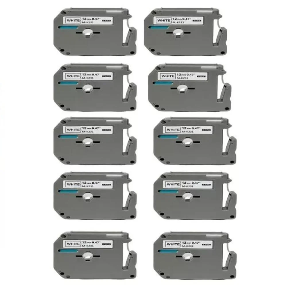 Kit Com 10 Fitas Brancas Rotulador Brother Compatível Mk 231