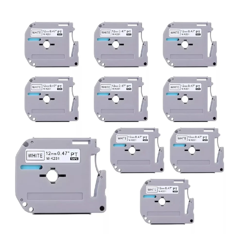 Kit Com 10 Fitas Brancas Rotulador Brother Compatível Mk 231