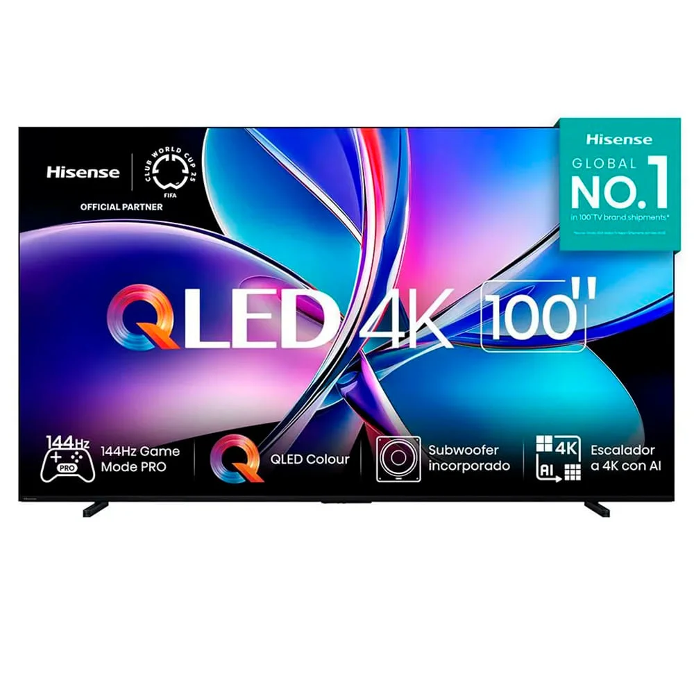 Smart Tv 4k Hisense QLED 100” " Com Subwoofer Embutido, Modo Jogo Pro, 144hz E Wi-fi - 100q7qg - Bivolt