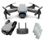 Drone Pro 4k E99 Pro Gravação Wifi 2.4g Com Quatro Baterias Cor:cinza