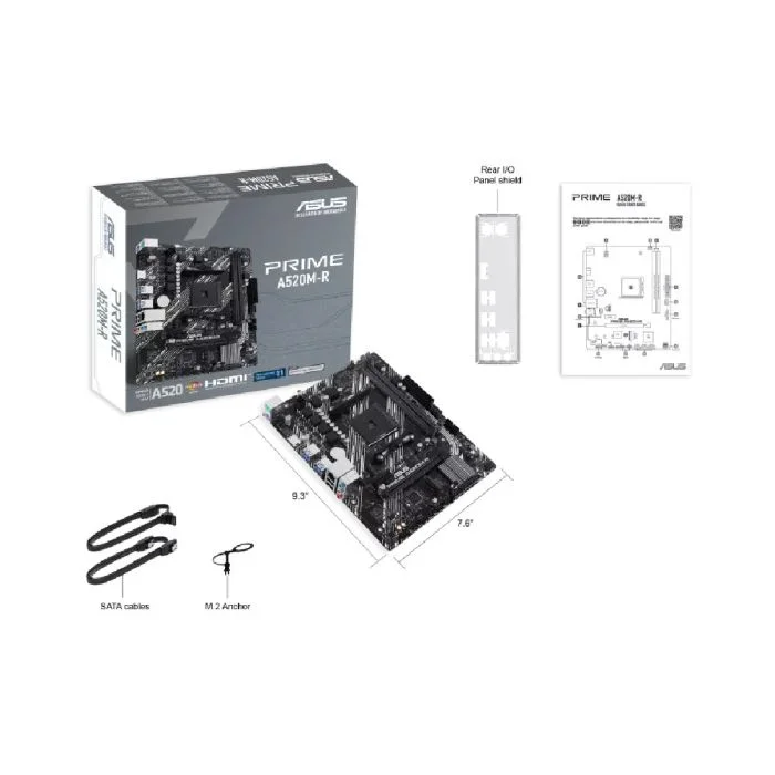 Placa Mãe Asus Prime A520m-r Am4 2xDDR4 Amd A520 Matx