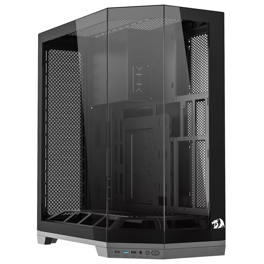 Gabinete Gamer Full Tower Sem Fan Sem Fonte Ca-608b Edge Redragon Preto Gabinete Gamer Full Tower Sem Fan Sem Fonte Ca-608b Edge Redragon Preto