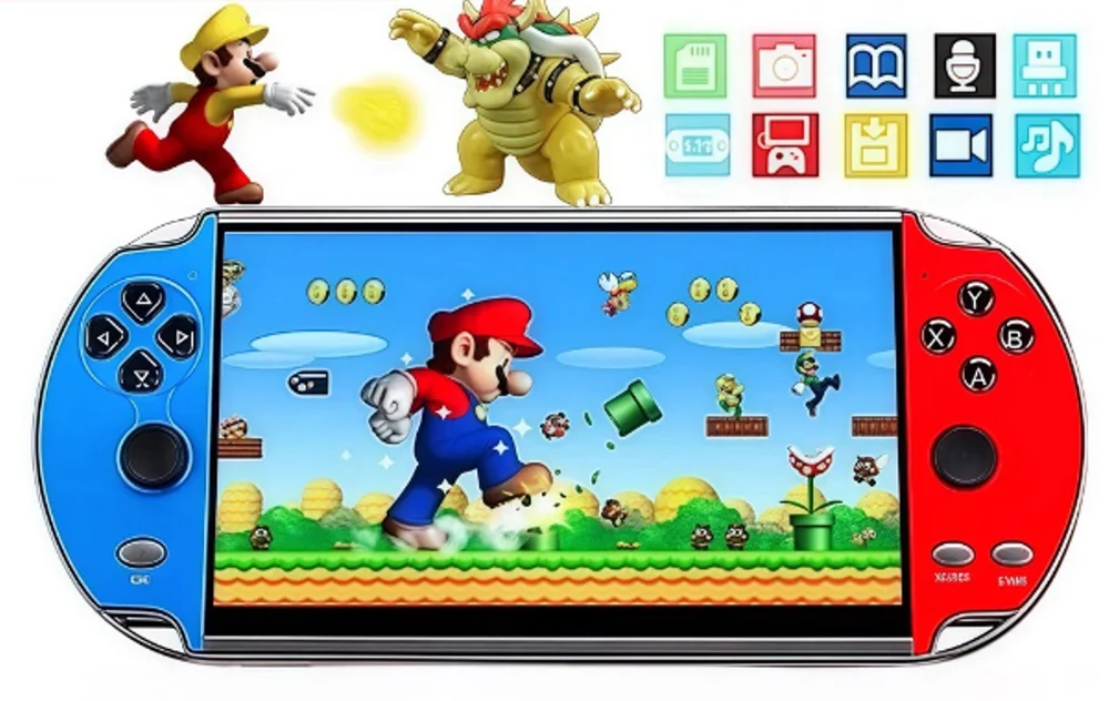 Mini Vídeo Game Mp5 X7 Console Portátil Retrô 1000 Jogos Mini Vídeo Game Mp5 X7 Console Portátil Retrô 1000 Jogos