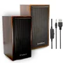 Caixa De Som Multimidia Usb P2 10w Rms Madeira Linda Marrom