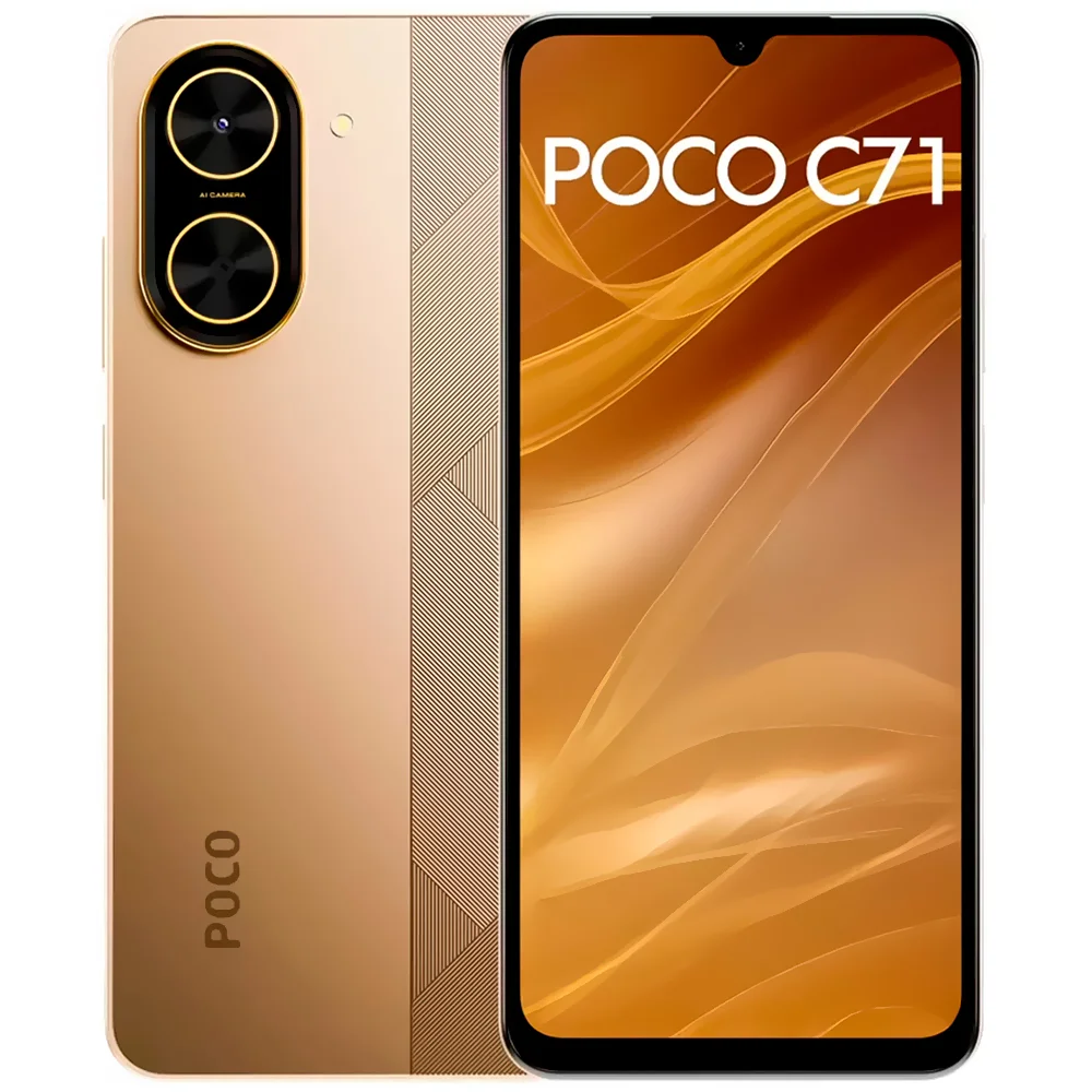 "Celular Xiaomi Poco C71 128GB 4gb Ram De 6.88"" 32mp 8mp - Dourado (global)"