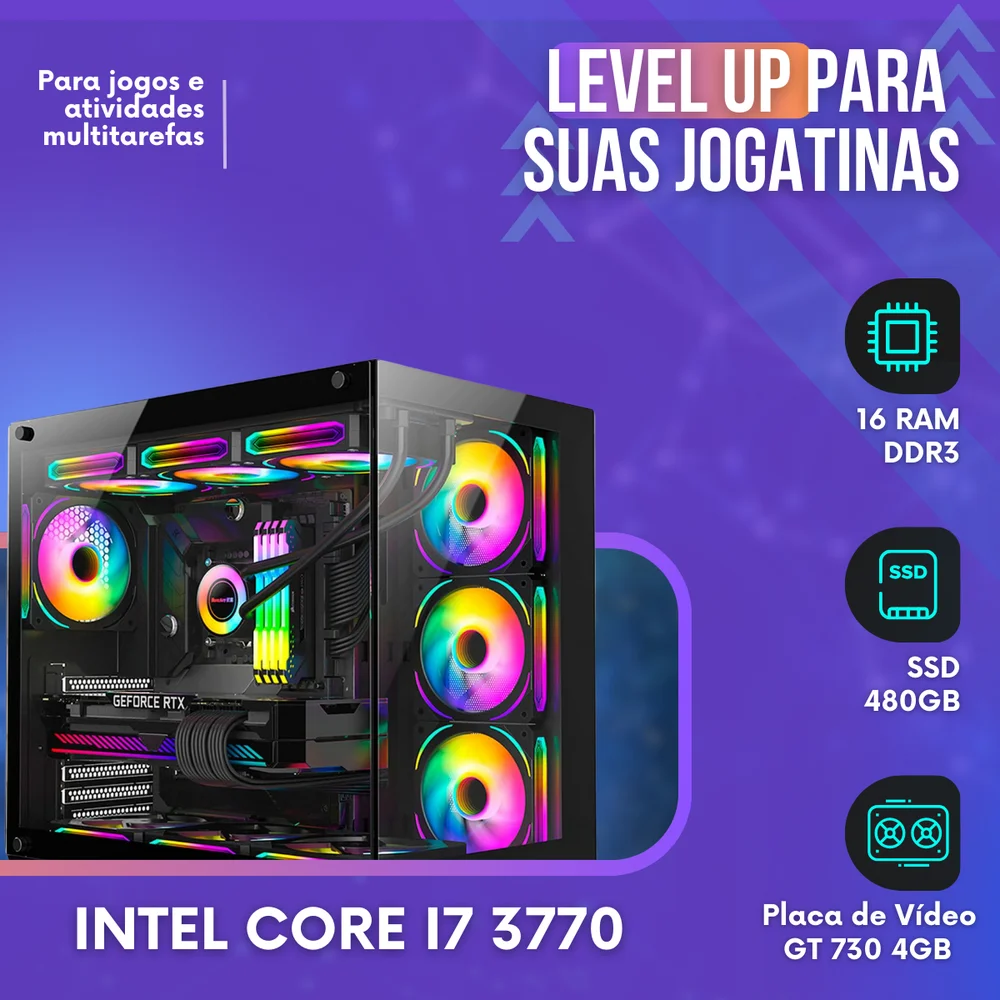 PC Gamer Intel i7 3.4ghz SSD 480GB 16gb Placa Video 4gb 500w - view 5