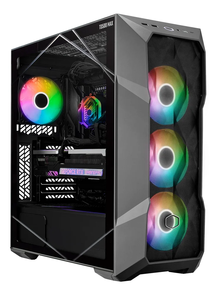 Gabinete Gamer Cooler Master Td500 Max Preto ARGB C/water Cooler E Fonte 850w Gold - Td500v2-mgnn85- Gabinete Gamer Cooler Master Td500 Max Preto ARGB C/water Cooler E Fonte 850w Gold - Td500v2-mgnn85-