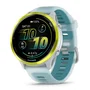 Monitor Cardíaco De Pulso E Gps Garmin Forerunner 570 Amarelo 47mm, Com Pulseira Marfim Translúcida Turquesa