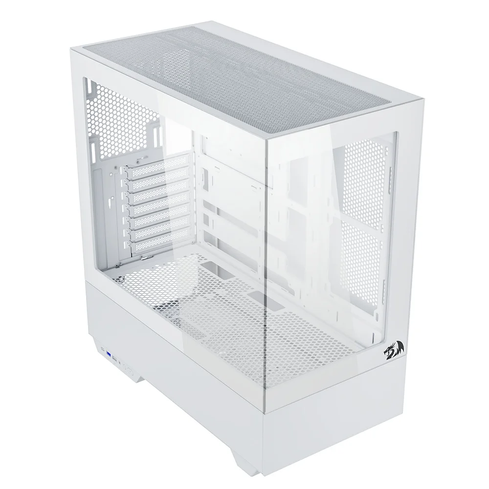 Gabinete Gamer Mid Tower Sem Fonte Ca-607w Reflect Flow Pro Preto Redragon