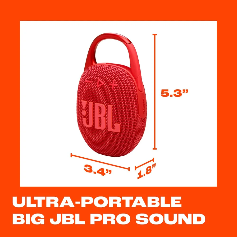 Speaker Jbl Clip 5 7 Watts Rms Com Bluetooth - vermelho