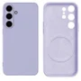Capa Capinha Protetora de Silicone com Interior em Microfibra Aveludado Compatível com Magsafe para o Samsung Galaxy S25 - Cor: Lilás