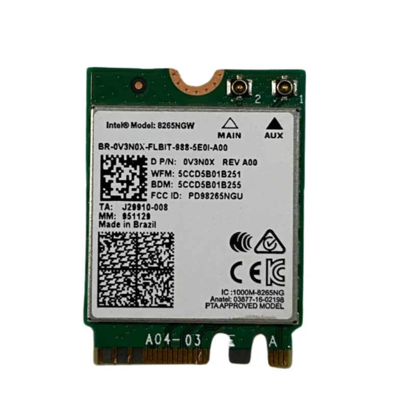 Placa Wifi/bluetooth Dell Intel 8265 Dp/n: 0v3n0x