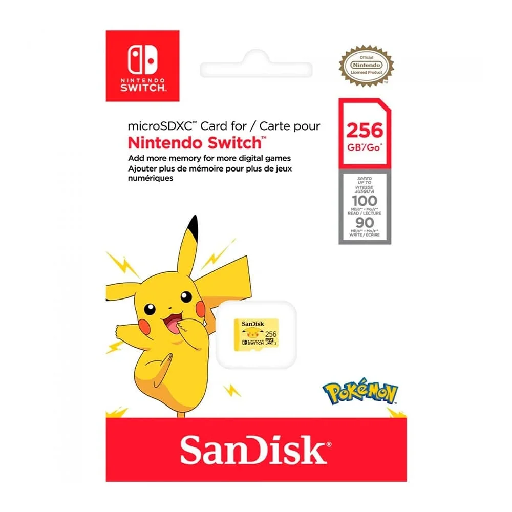 Cartão De Memória Sandisk Microsd 256gb, Nintendo Switch Pokémon - Sdsqxao-256g-gn6zk