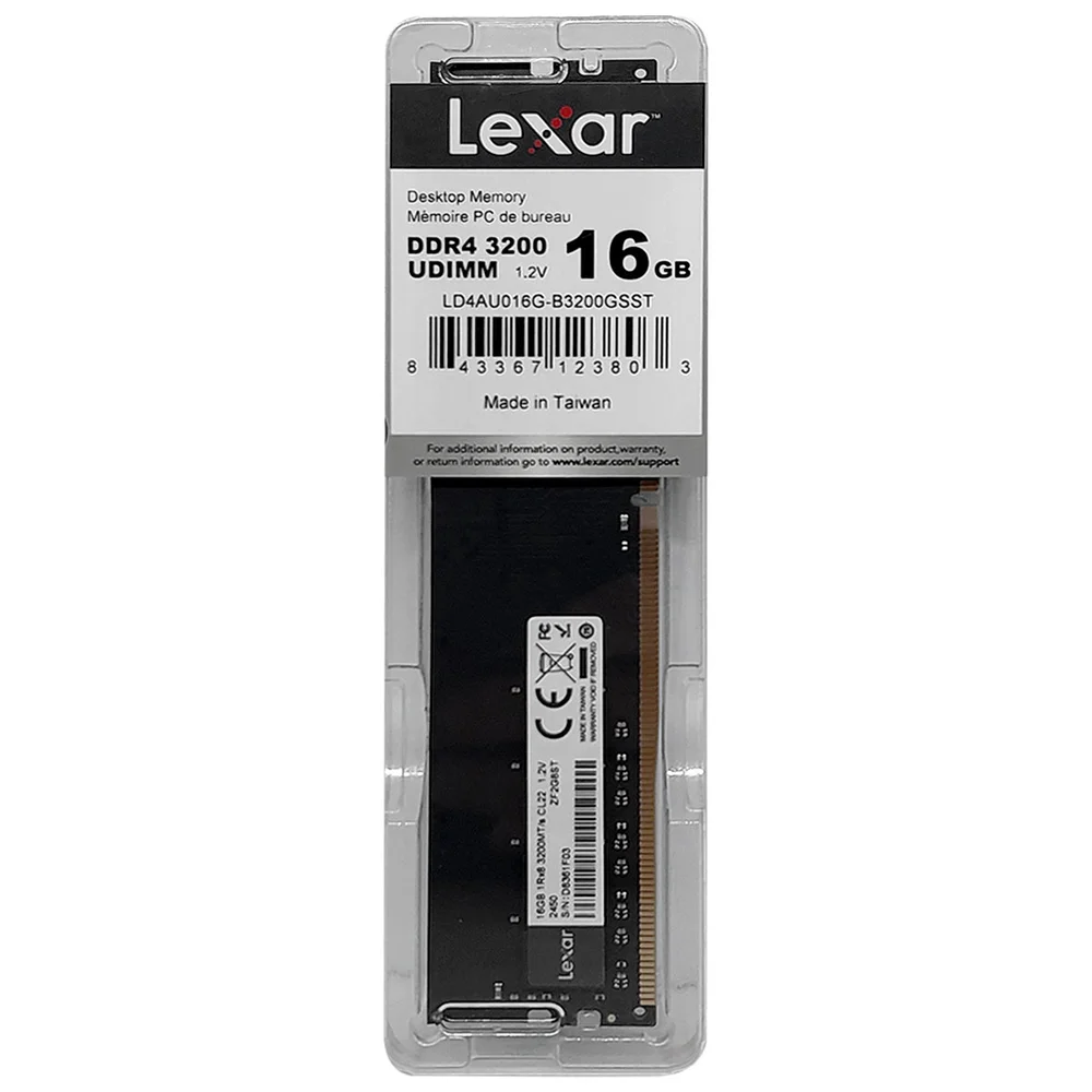 Memória 16gb Lexar, Ddr4, 3200mhz, Cl22, 1.2v - Ld4au016g-b3200gsst Memória 16gb Lexar, Ddr4, 3200mhz, Cl22, 1.2v - Ld4au016g-b3200gsst