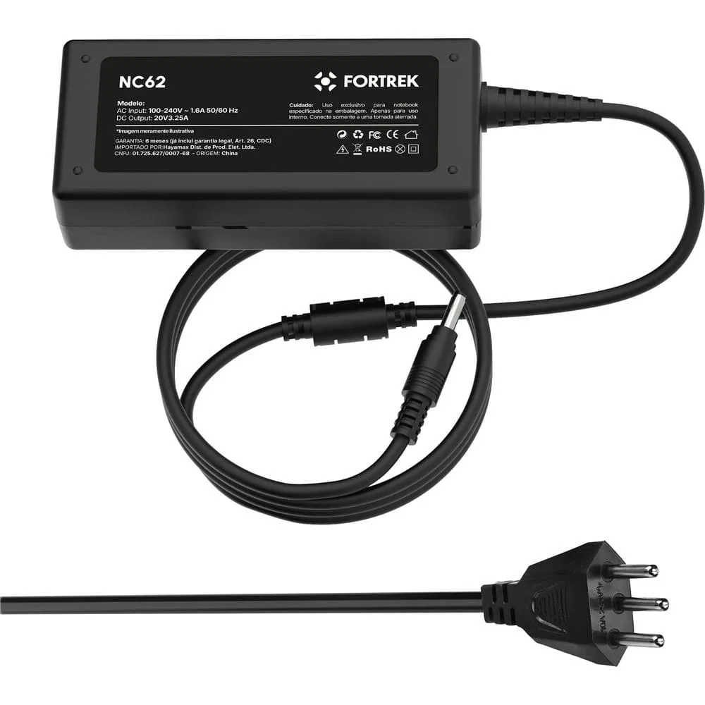 Carregador De Notebook 4.0x1.7 Mm Fortrek Nc62 20v - view 2