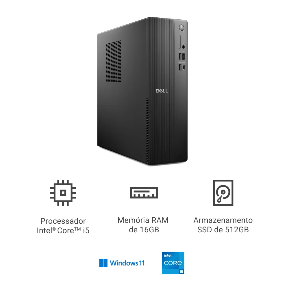 Desktop Dell Slim Ecs1250 -intel Core i5 16gb 512gb SSD Win 11-ds-i514400-m31 em Campinas - foto 2