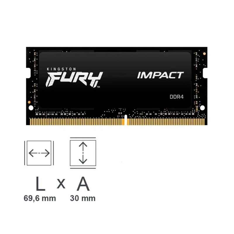 Memória Ram Kingston Fury Impact Ddr4 16gb 2666mhz Sodimm – Notbook Memória Ram Kingston Fury Impact Ddr4 16gb 2666mhz Sodimm – Notbook