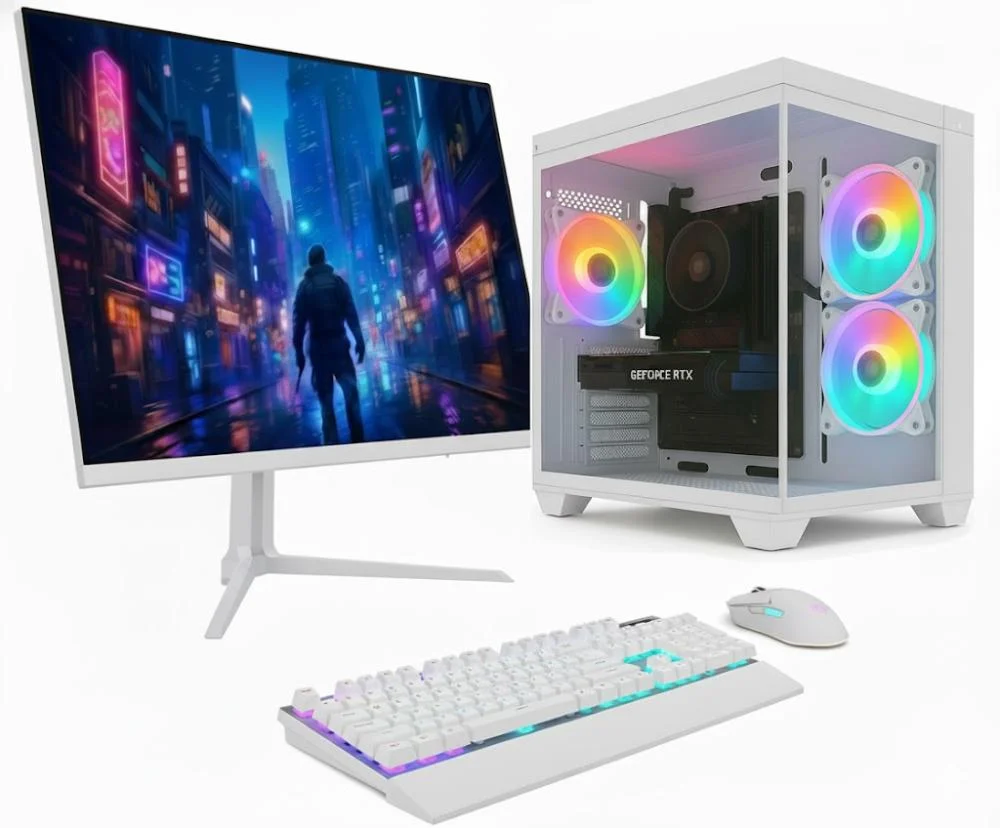 "PC Gamer Skill Apex, Amd Ryzen 7 5700g, Geforce RTX 5060 8GB, 16gb Ddr4, SSD 1TB M.2, Monitor LED 24"" 180hz Branco Sap220"