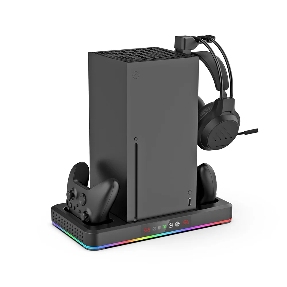 Base Cooler Carregador Com Suporte Fone Para XBOX Series S/x Base Cooler Carregador Com Suporte Fone Para XBOX Series S/x