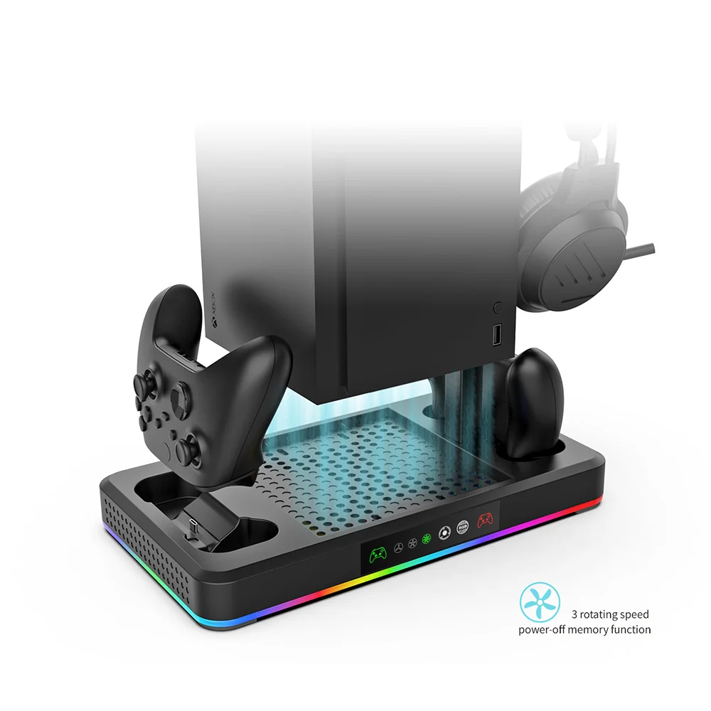 Base Cooler Carregador Com Suporte Fone Para XBOX Series S/x Base Cooler Carregador Com Suporte Fone Para XBOX Series S/x