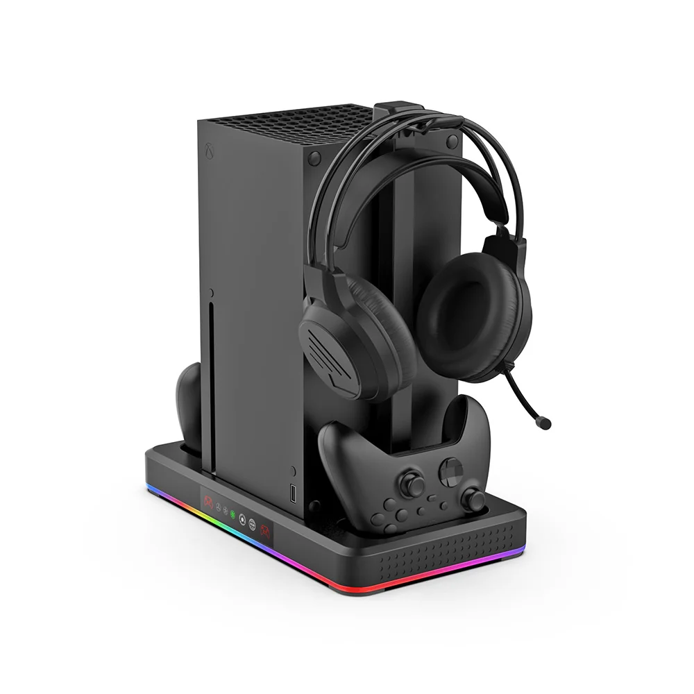 Base Cooler Carregador Com Suporte Fone Para XBOX Series S/x Base Cooler Carregador Com Suporte Fone Para XBOX Series S/x