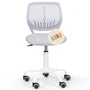 Cadeira Secretária Kids Giratória Teen Tela Mesh Moderna Cinza
