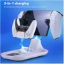 Carregador LED Suporte Para Playstation Portal E Controle Dualsense Branco