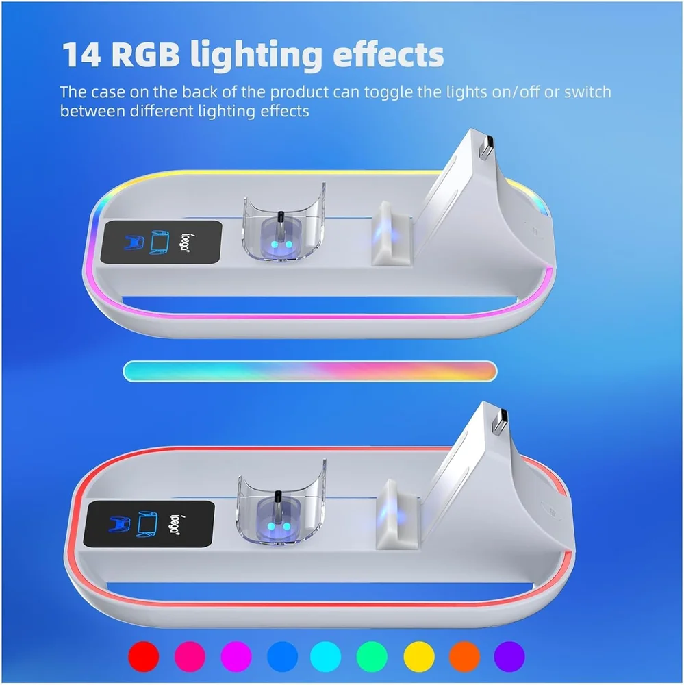 Carregador LED Suporte Para Playstation Portal E Controle Dualsense Branco Carregador LED Suporte Para Playstation Portal E Controle Dualsense Branco